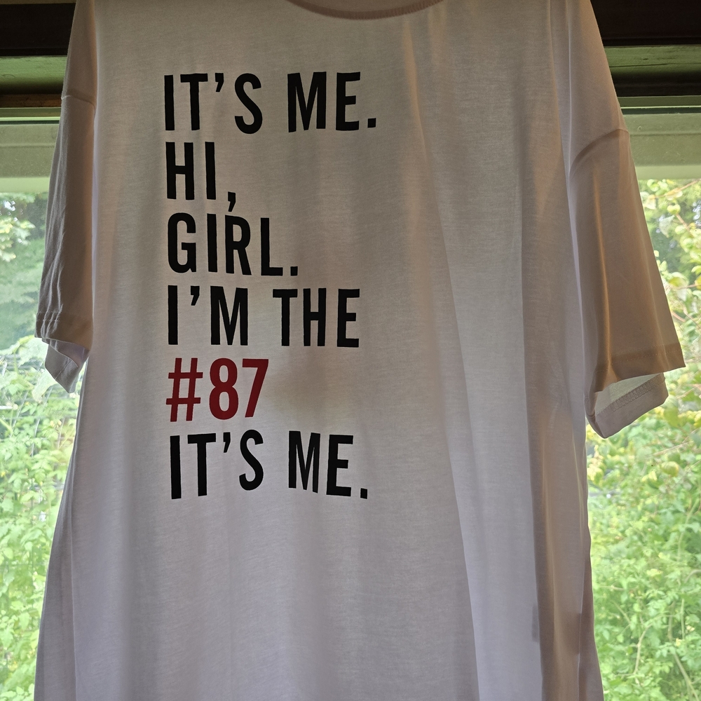 White Graphic T-Shirt with Bold Text
